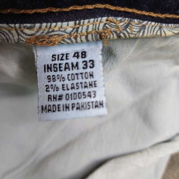 FWRD Denim Mens Size 48 Blue Jeans Yellow Side Stripes Inseam 33 - Picture 6 of 11